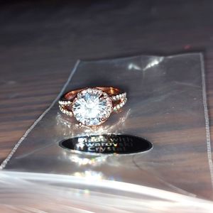 Clear Swarovski Crystal Ring, Sz 7.5